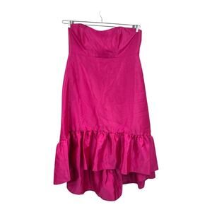 Alfred Sung dress D838 strapless deep ruffle hem satin high low size 22W